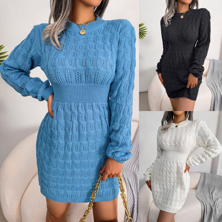 Elegant Knitted Dress | Comfortable and Stylish-Blue-S-State of Style