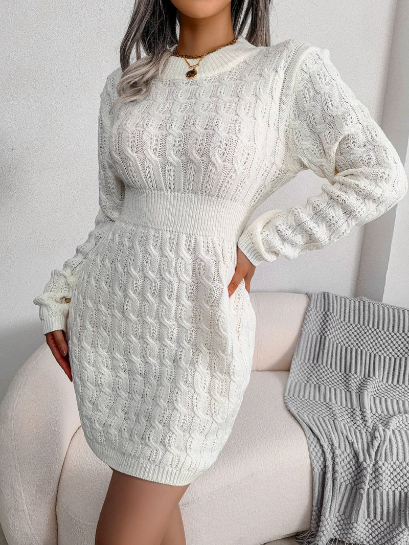 Elegant Knitted Dress | Comfortable and Stylish-White-S-State of Style