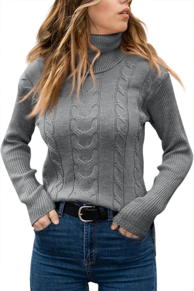 Elegant Knitted Women's Turtleneck Sweater - Denise-Apricot-S-State of Style
