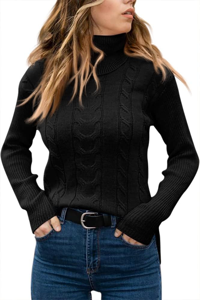 Elegant Knitted Women's Turtleneck Sweater - Denise-Apricot-S-State of Style