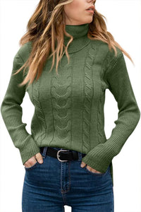Elegant Knitted Women's Turtleneck Sweater - Denise-Apricot-S-State of Style