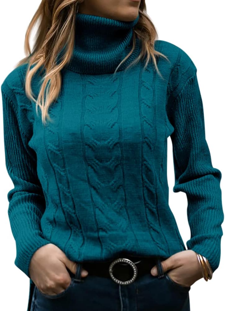 Elegant Knitted Women's Turtleneck Sweater - Denise-Apricot-S-State of Style