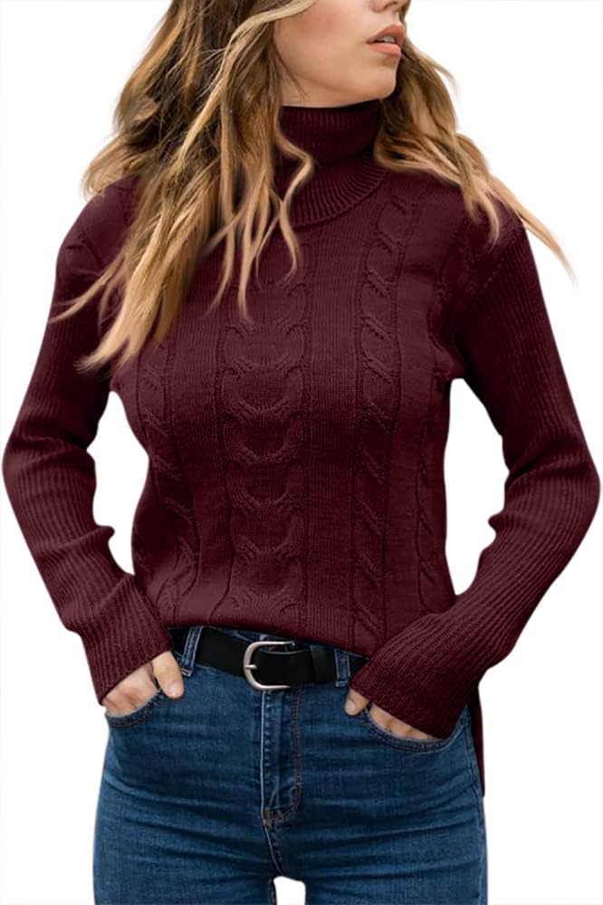 Elegant Knitted Women's Turtleneck Sweater - Denise-Apricot-S-State of Style