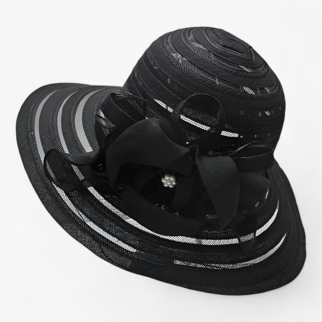 Elegant ladies' sun hat made of organza – Mirielle-Black-State of Style