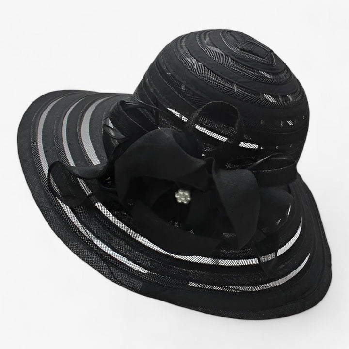 Elegant ladies' sun hat made of organza – Mirielle-Black-State of Style