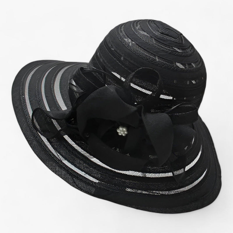 Elegant ladies' sun hat made of organza – Mirielle-Black-State of Style