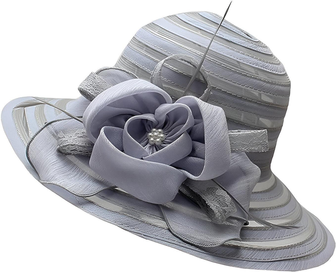 Elegant ladies' sun hat made of organza – Mirielle-Gray-State of Style