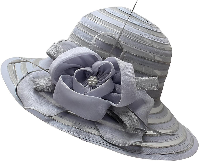 Elegant ladies' sun hat made of organza – Mirielle-Gray-State of Style