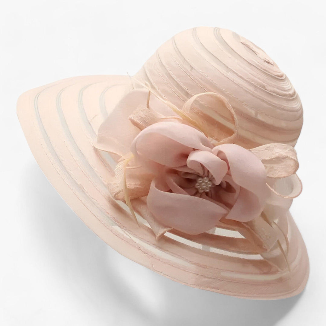 Elegant ladies' sun hat made of organza – Mirielle-Pink-State of Style