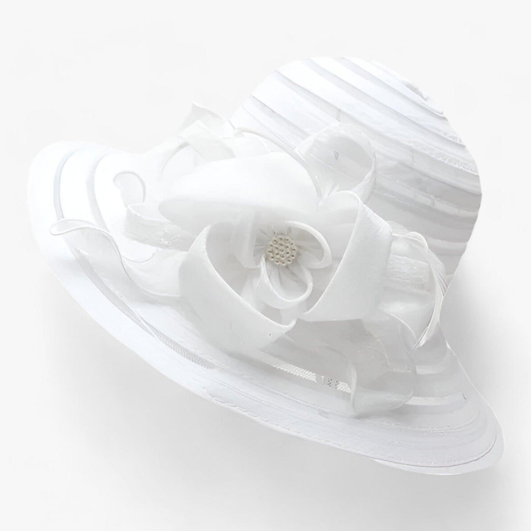 Elegant ladies' sun hat made of organza – Mirielle-White-State of Style