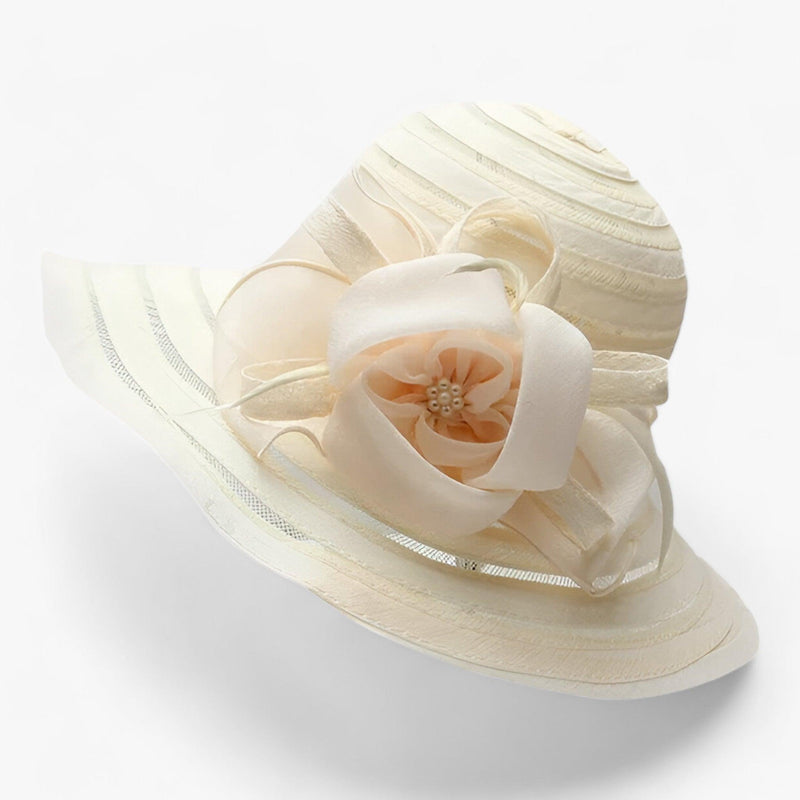 Elegant ladies' sun hat made of organza – Mirielle-Yellow-State of Style