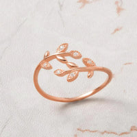Elegant Leaf Ring | Nature-Inspired Adjustable Jewellery for Women-Rose Gold-State of Style