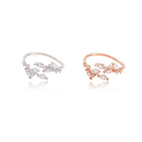 Elegant Leaf Ring | Nature-Inspired Adjustable Jewellery for Women-Silver-State of Style