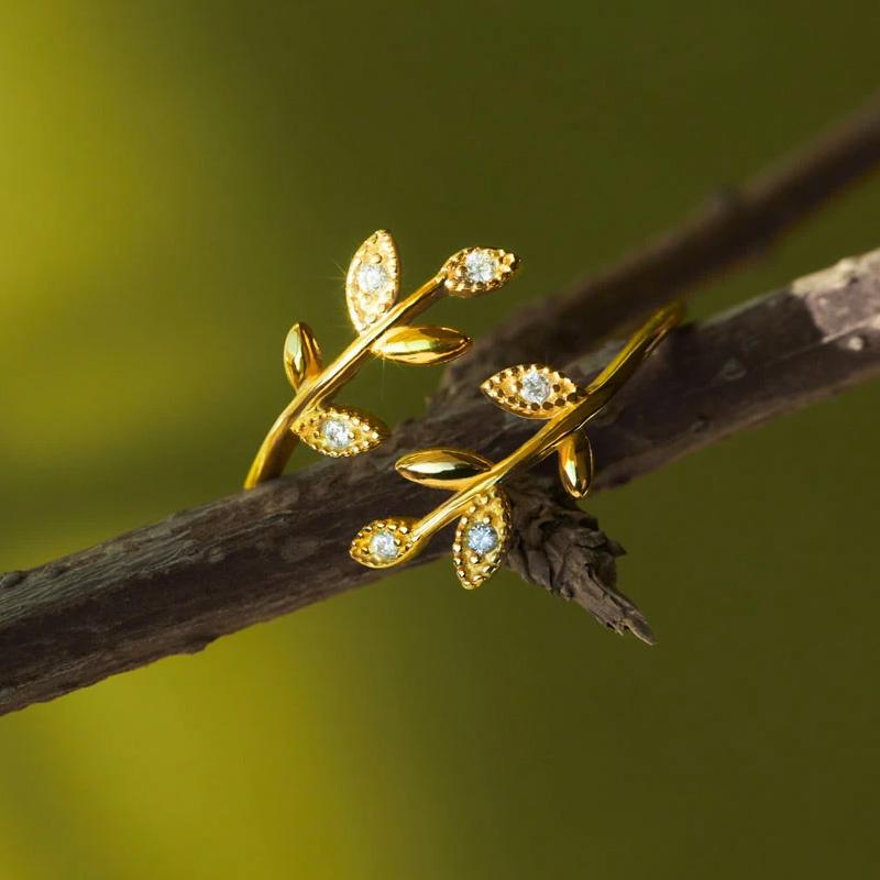 Elegant Leaf Ring | Nature-Inspired Adjustable Jewellery for Women-Silver-State of Style