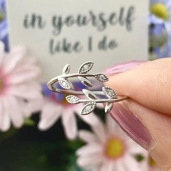 Elegant Leaf Ring | Nature-Inspired Adjustable Jewellery for Women-Silver-State of Style