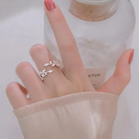 Elegant Leaf Ring | Nature-Inspired Adjustable Jewellery for Women-Silver-State of Style