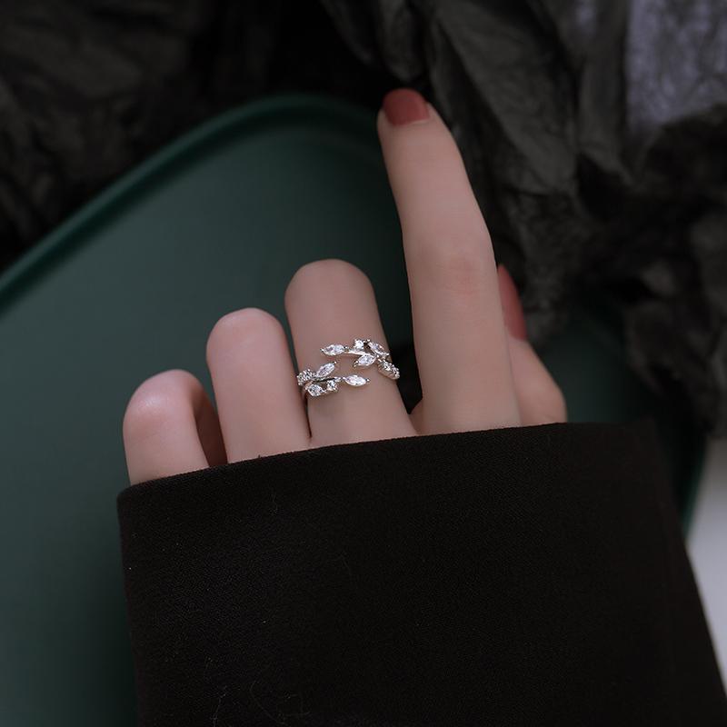 Elegant Leaf Ring | Nature-Inspired Adjustable Jewellery for Women-Silver-State of Style