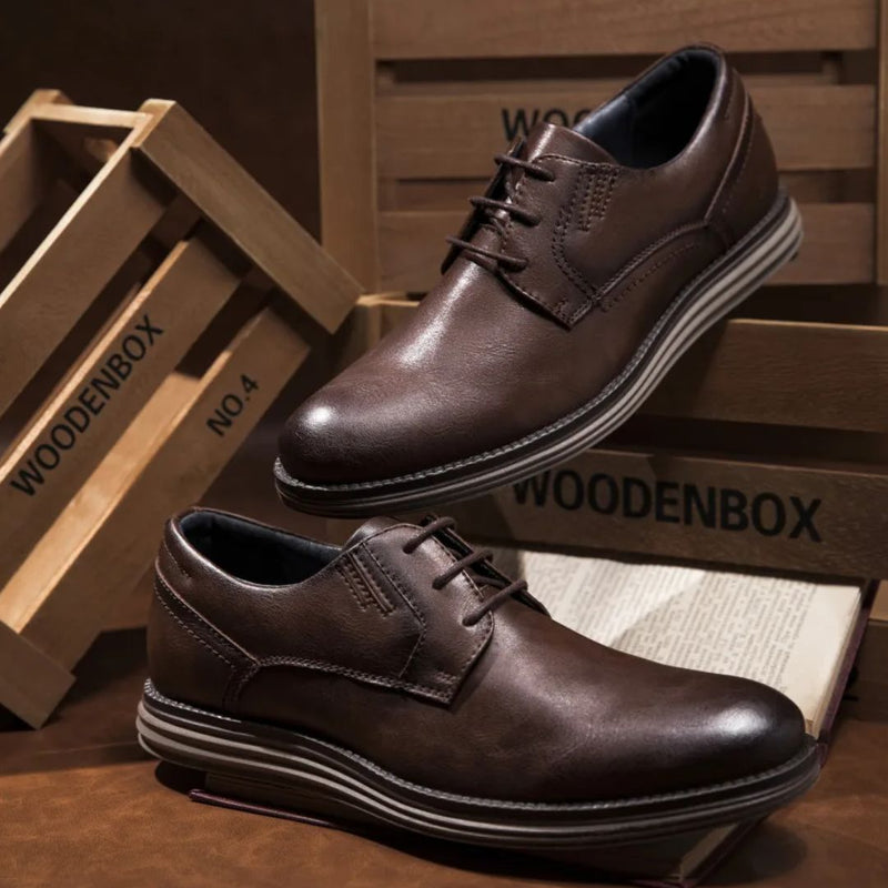 Elegant Leather Sneakers Charles – Office & Casual Comfort-Chocolate-6.5-State of Style