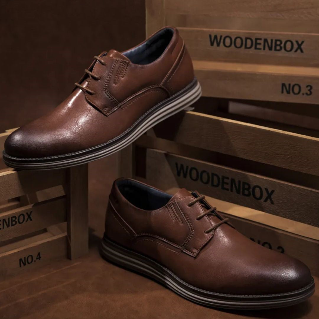 Elegant Leather Sneakers Charles – Office & Casual Comfort-Chocolate-6.5-State of Style