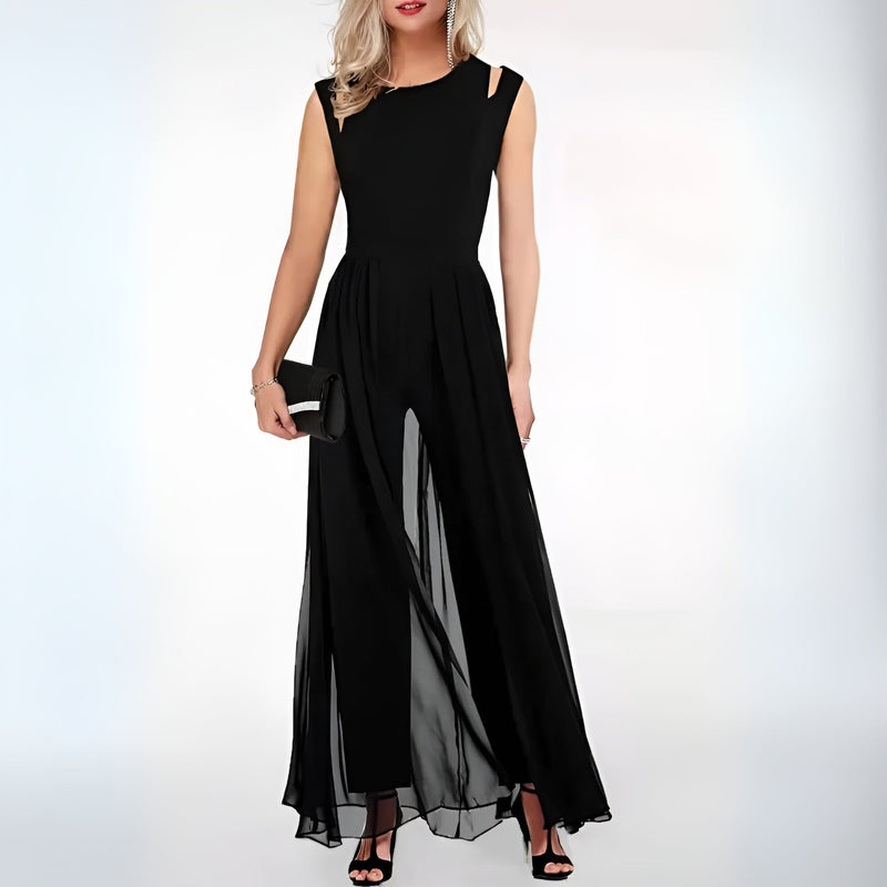 Elegant linen jumpsuit for ladies – Sofia-Black-S-State of Style