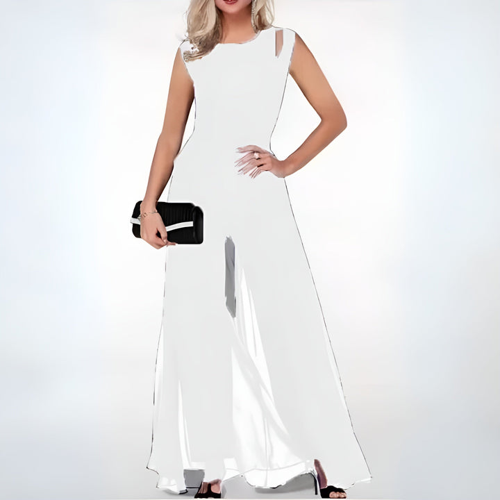 Elegant linen jumpsuit for ladies – Sofia-White-S-State of Style