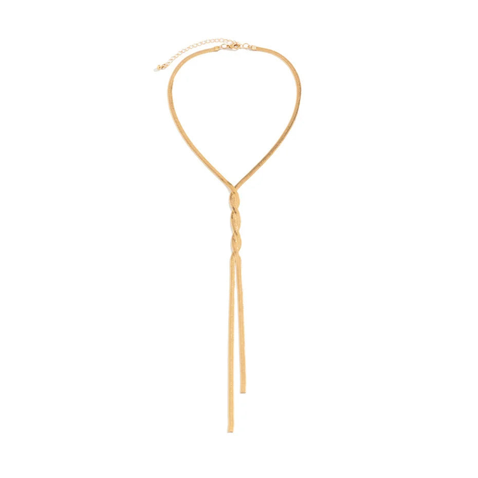 Elegant Long Chain Necklace | Classic Jewellery for Women-Flat Gold-State of Style