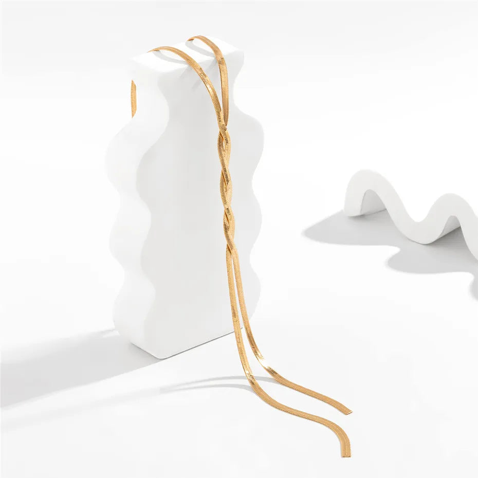 Elegant Long Chain Necklace | Classic Jewellery for Women-Flat Gold-State of Style