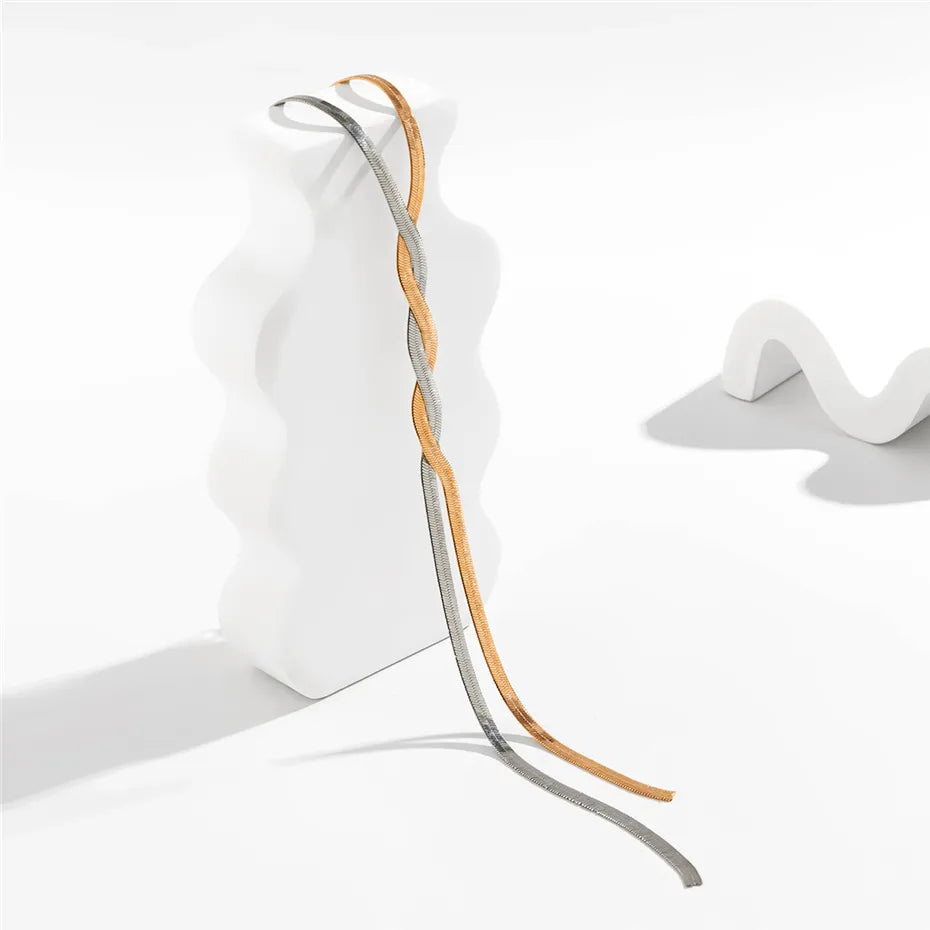 Elegant Long Chain Necklace | Classic Jewellery for Women-Flat Gold-State of Style