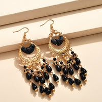 Elegant Long Dangle Earrings | Women’s Fashion Jewellery-Black-State of Style