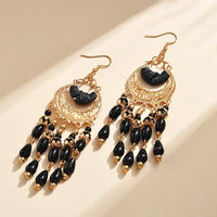 Elegant Long Dangle Earrings | Women’s Fashion Jewellery-Black-State of Style