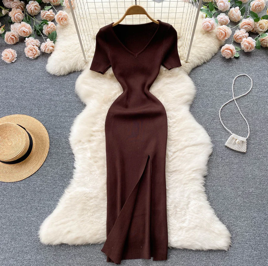 Elegant Long Dress | Comfortable and Stylish-Dark Brown-One Size-State of Style