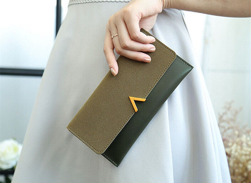 Elegant Long Wallet | Soft Velvet Leather with Gold Clasp-Black-State of Style