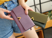 Elegant Long Wallet | Soft Velvet Leather with Gold Clasp-Black-State of Style