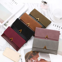 Elegant Long Wallet | Soft Velvet Leather with Gold Clasp-Black-State of Style