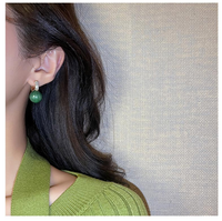 Elegant Luxury Earrings with Green Pearls-State of Style