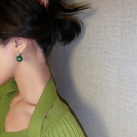 Elegant Luxury Earrings with Green Pearls-State of Style
