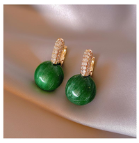 Elegant Luxury Earrings with Green Pearls-State of Style