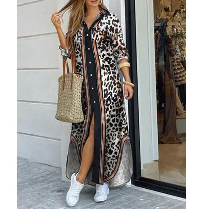 Elegant Maxi Dress | Street Style | Comfortable-Brown-S-State of Style