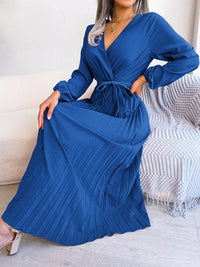 Elegant maxi dress with wrap look - Celina-Blue-S-State of Style