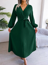 Elegant maxi dress with wrap look - Celina-Green-S-State of Style