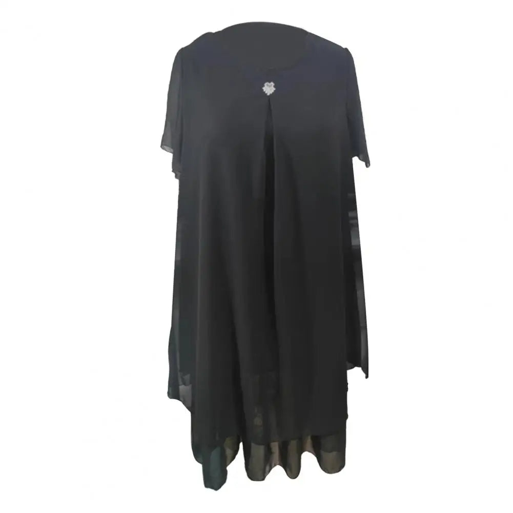 Elegant Midi Evening Dress in Plus Sizes for Curvy Women-Green-2XL-State of Style