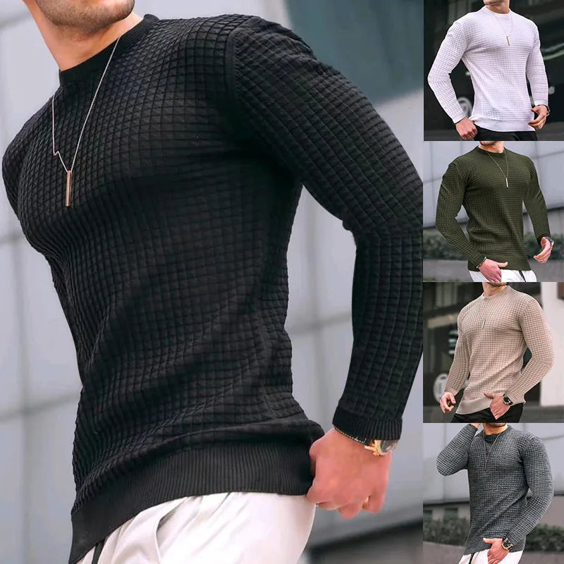 Elegant Milano Slim Fit Textured Knit Pullover-Black-XS-State of Style