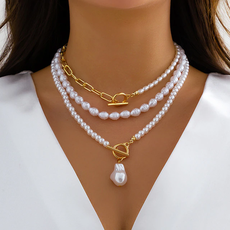 Elegant Multi-Layer Pearl Necklace | Timeless Statement Jewellery-Charlotte-State of Style