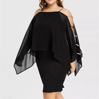 Elegant Off-Shoulder Lace Swing Dress – Plus Size-Black-XL-State of Style