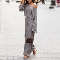 Elegant Off-Shoulder Two-Piece Set | Stylish & Comfortable-Khaki-S-State of Style