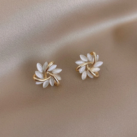 Elegant Opal Flower Petal Earrings | Sophisticated and Stylish-State of Style
