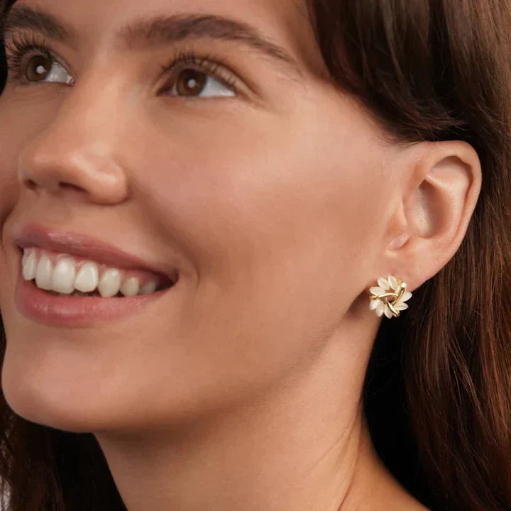 Elegant Opal Petal Stud Earrings | Women's Jewellery-State of Style