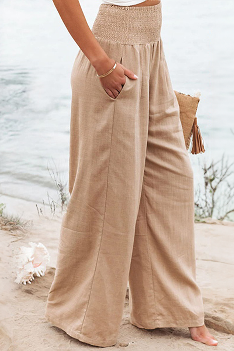 Elegant Palazzo Pants with Boho Flair – Yasmin-Beige-S-State of Style