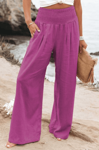 Elegant Palazzo Pants with Boho Flair – Yasmin-Fuschia-S-State of Style