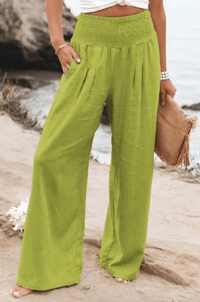 Elegant Palazzo Pants with Boho Flair – Yasmin-Green-S-State of Style